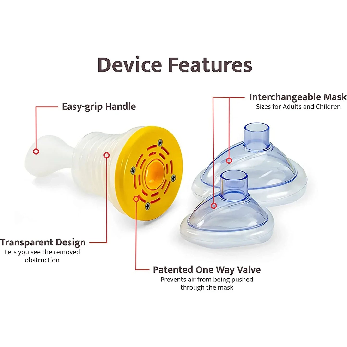 First Aid Kit Choking Device Adults & Children Rescue Breath Device